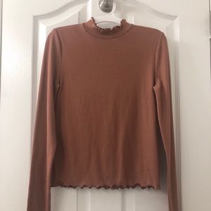 Mauve mock neck shirt